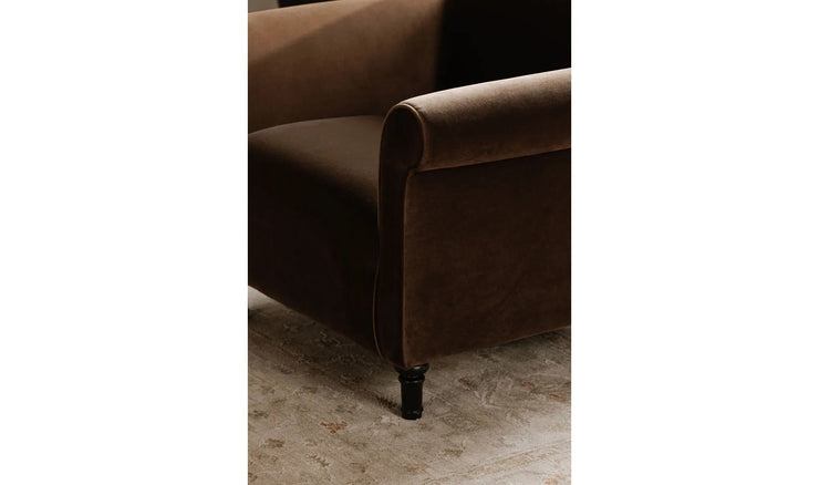 Moe's Home Collection Harmony Dark Brown Faux Mohair Accent Chair