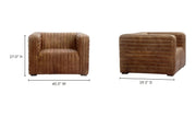 Moe's Home Collection Castle Open Road Brown Leather Chair