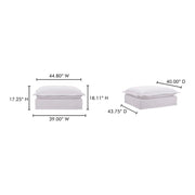 Moe’s Home Collection Olivia White Performance Fabric Ottoman