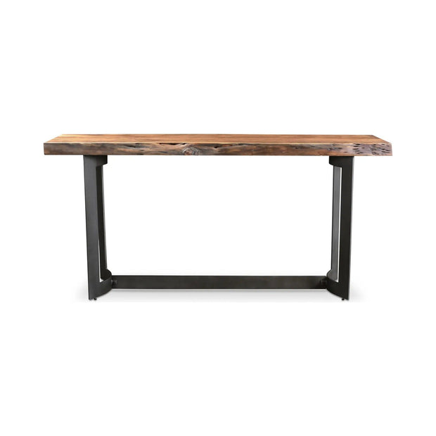 Moe’s Home Collection Bent Acacia Wood Live Edge Console Table With Iron Frame