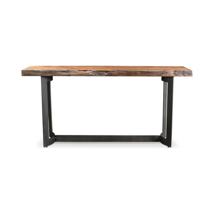 Moe’s Home Collection Bent Acacia Wood Live Edge Console Table With Iron Frame