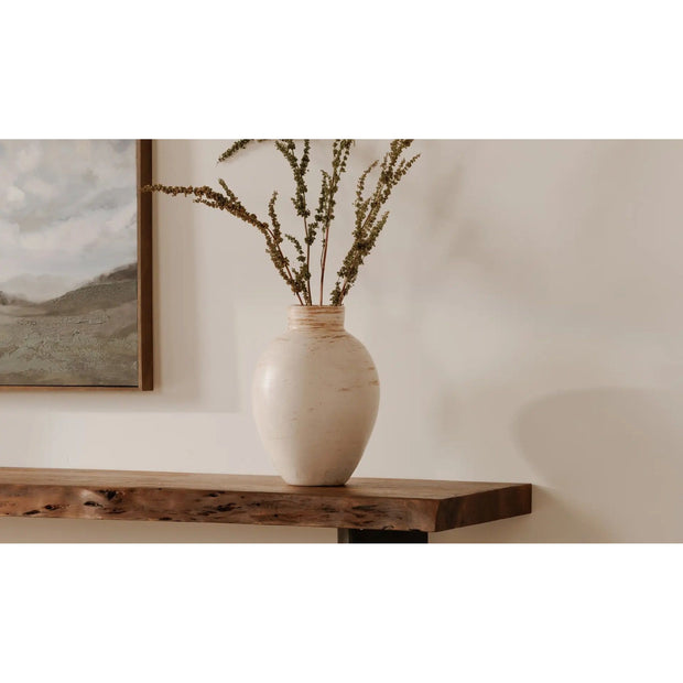 Moe’s Home Collection Bent Acacia Wood Live Edge Console Table With Iron Frame