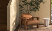 Moe's Home Collection Marcello Tan Leather Lounge Chair