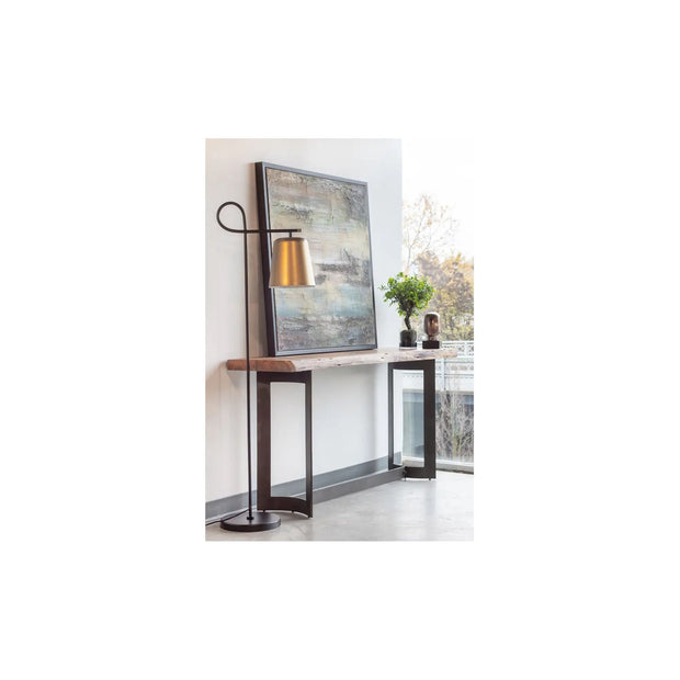 Moe’s Home Collection Bent Acacia Wood Live Edge Console Table With Iron Frame