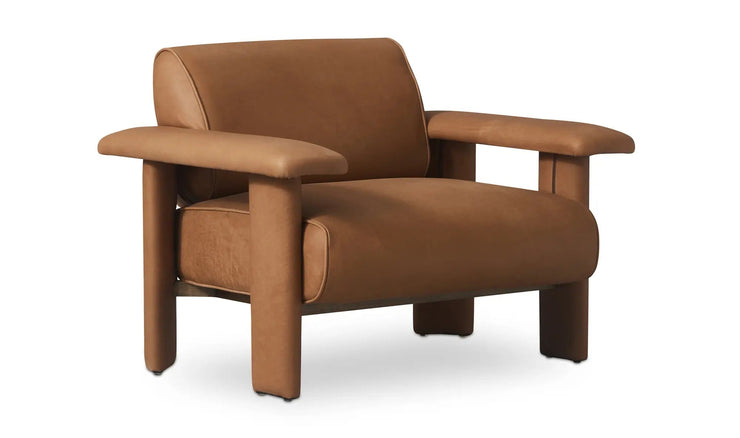 Moe's Home Collection Marcello Tan Leather Lounge Chair