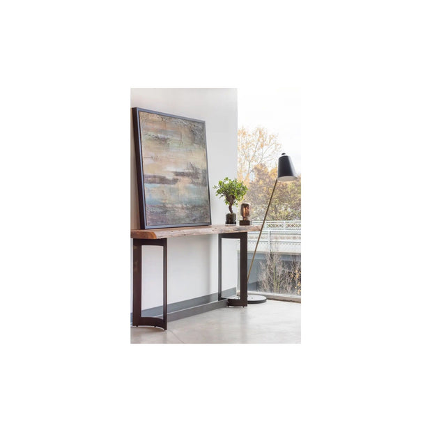 Moe’s Home Collection Bent Acacia Wood Live Edge Console Table With Iron Frame