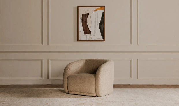 Moe's Home Collection Faye Beige Boucle Accent Chair
