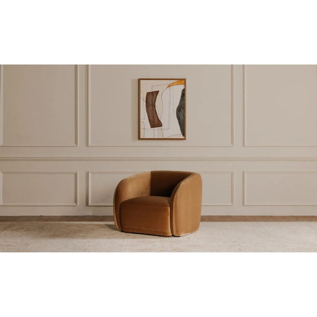 Moe's Home Collection Faye Tan Faux Mohair Accent Chair