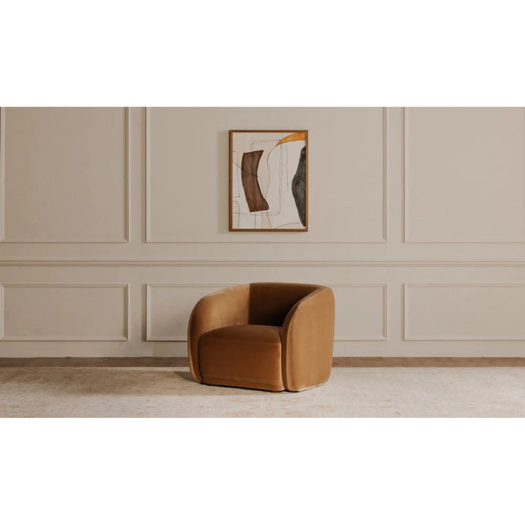 Moe's Home Collection Faye Tan Faux Mohair Accent Chair