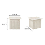 Moe's Home Collection Forum Side Cream Marble Side Table