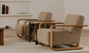 Moe's Home Collection Eckersley Beige Faux Shearling Lounge Chair