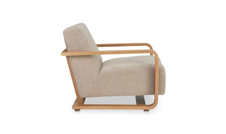 Moe's Home Collection Eckersley Beige Faux Shearling Lounge Chair