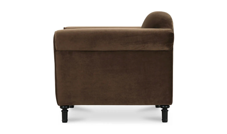 Moe's Home Collection Harmony Dark Brown Faux Mohair Accent Chair