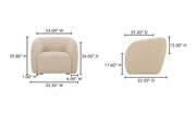 Moe's Home Collection Faye Beige Boucle Accent Chair