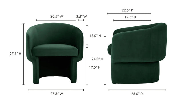 Moe's Home Collection Franco Dark Green Chair