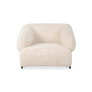 Moe's Home Collection Devlin Cream Faux Fur Lounge Chair