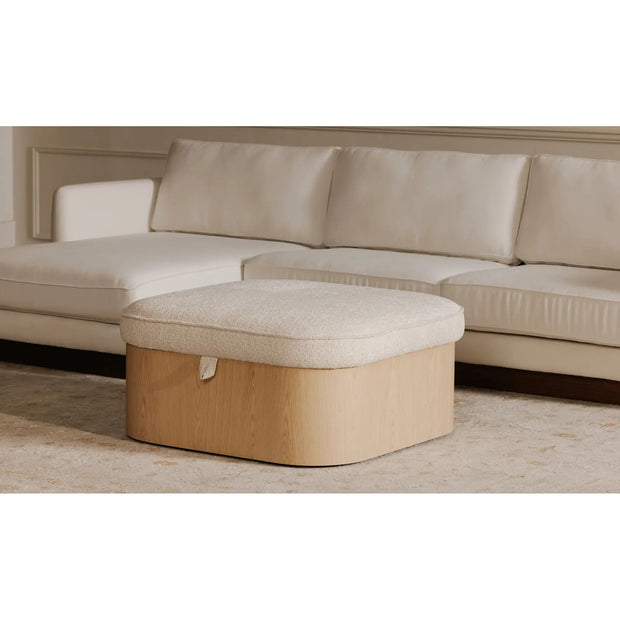 Moe’s Home Collection Sonny Flecked Oatmeal Storage Ottoman