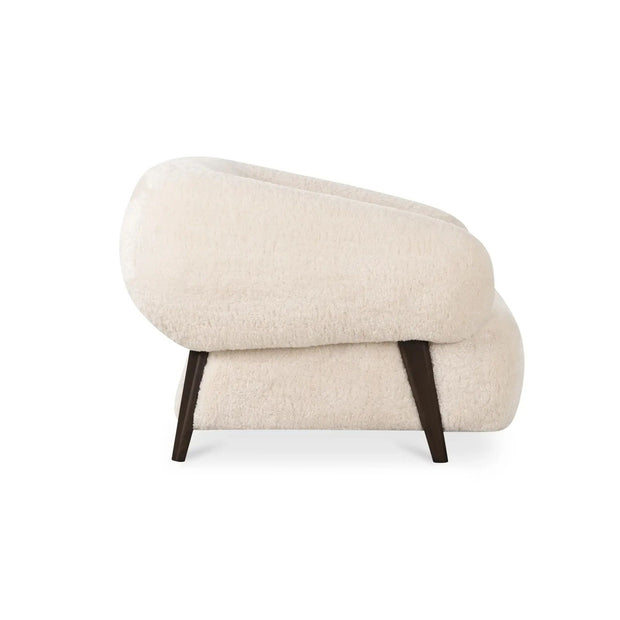 Moe's Home Collection Devlin Cream Faux Fur Lounge Chair
