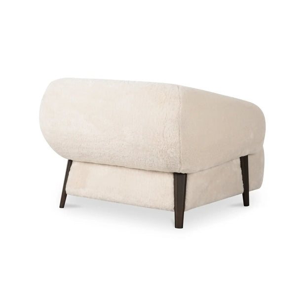 Moe's Home Collection Devlin Cream Faux Fur Lounge Chair
