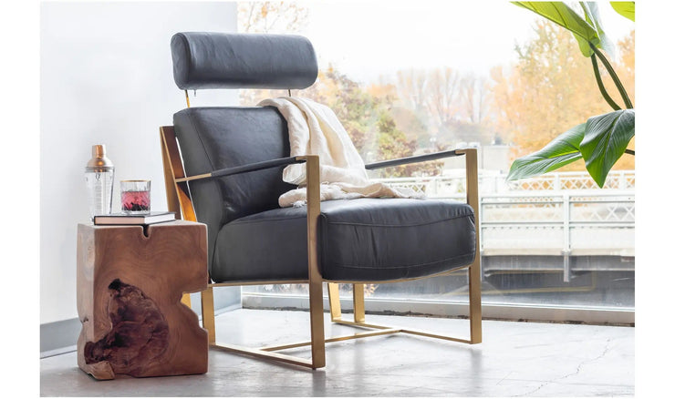 Moe's Home Collection Paradiso Black Leather Chair