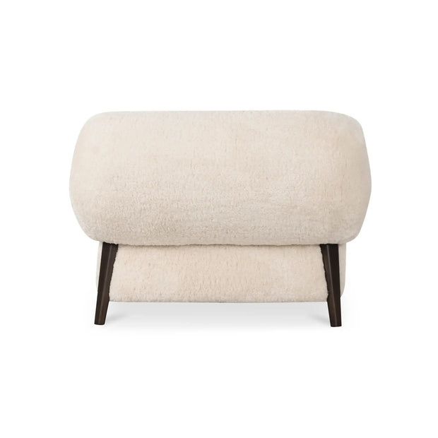 Moe's Home Collection Devlin Cream Faux Fur Lounge Chair