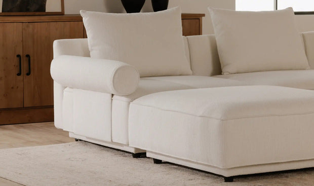 Moe's Home Collection Rosello White Left Arm Facing Chair