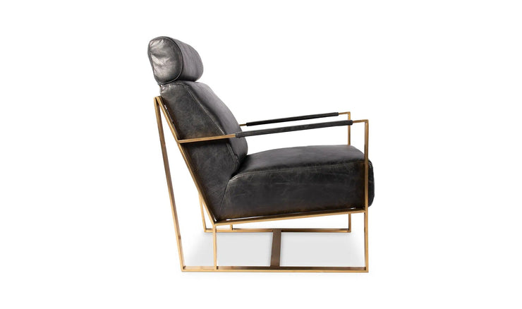 Moe's Home Collection Paradiso Black Leather Chair