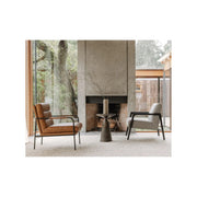 Moe's Home Collection Verlaine Chestnut Brown Leather Armchair