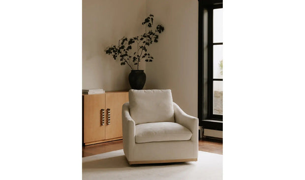Moe's Home Collection Linden Soft Beige Swivel Chair