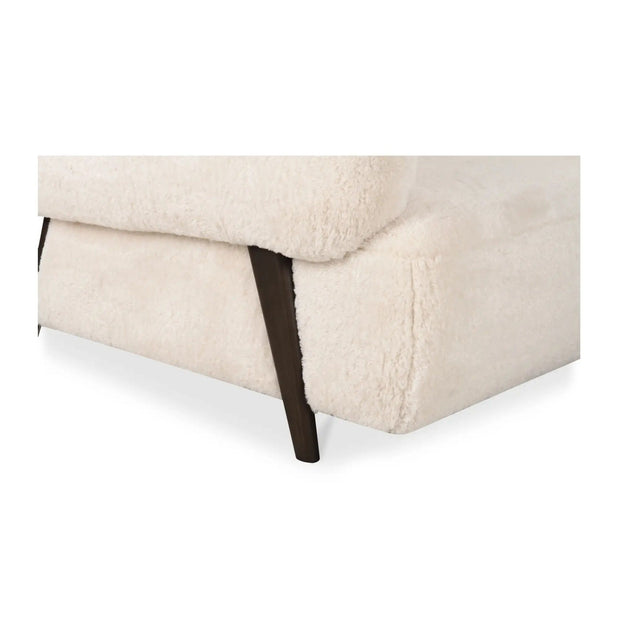 Moe's Home Collection Devlin Cream Faux Fur Lounge Chair