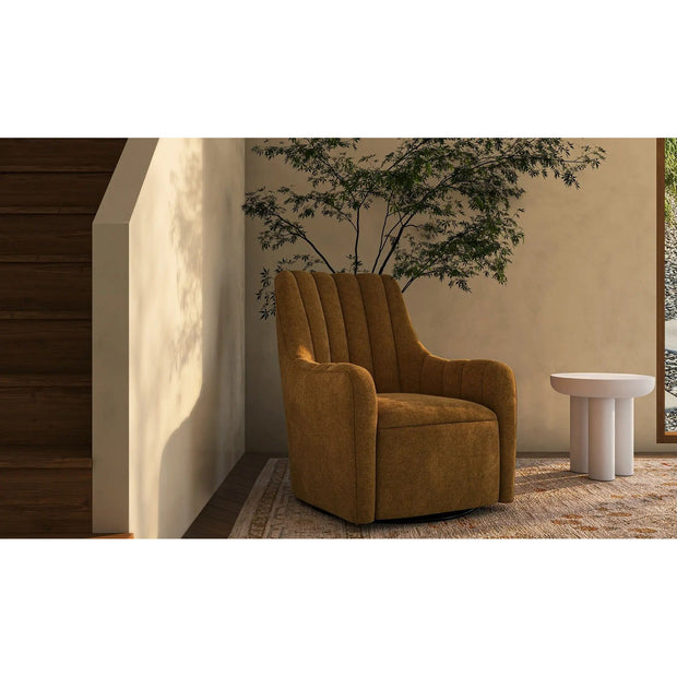 Moe's Home Collection Bowie Ochre Brown Swivel Chair
