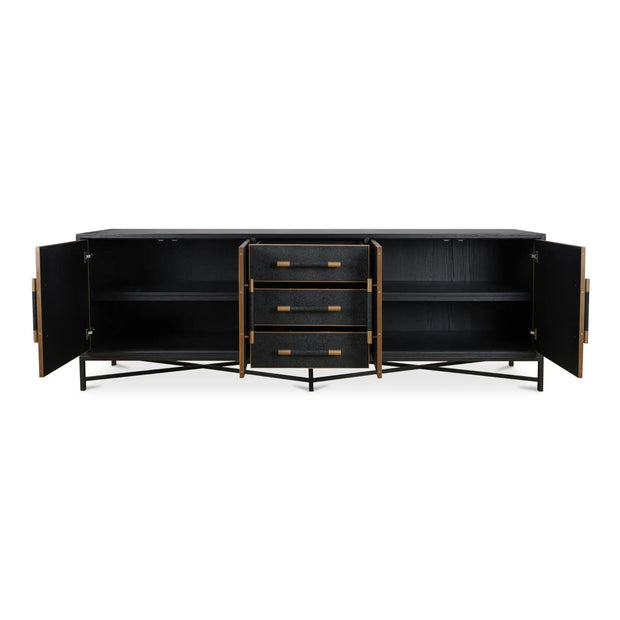 Moe's Home Collection Mako Black Shagreen Large Sideboard