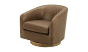 Moe's Home Collection Oscy Tan Leather Swivel Chair