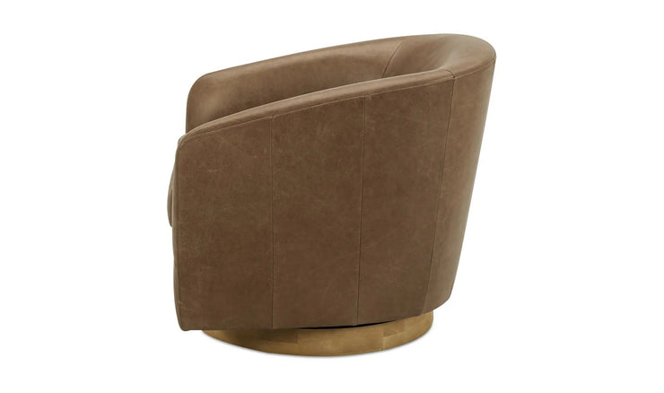 Moe's Home Collection Oscy Tan Leather Swivel Chair