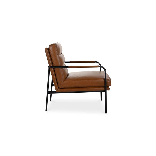 Moe's Home Collection Verlaine Chestnut Brown Leather Armchair