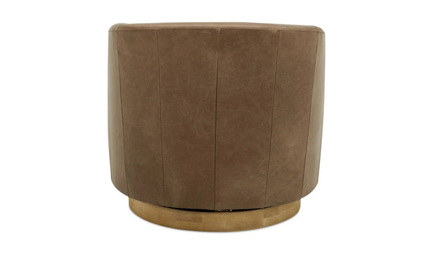 Moe's Home Collection Oscy Tan Leather Swivel Chair