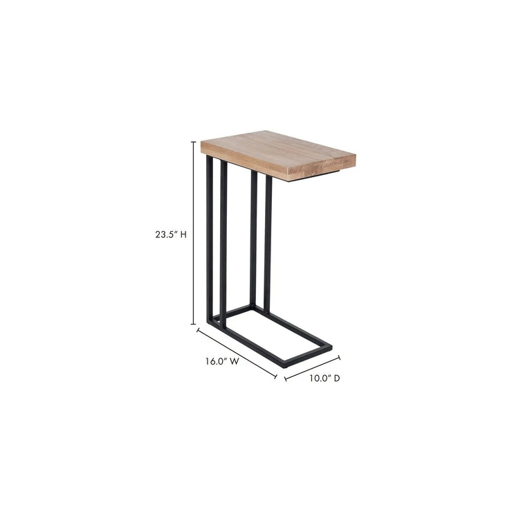 Moe's Home Collection Mila Natural C Shaped Side Table