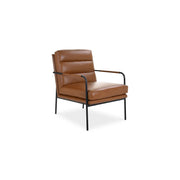 Moe's Home Collection Verlaine Chestnut Brown Leather Armchair