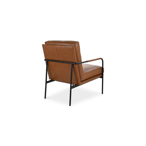 Moe's Home Collection Verlaine Chestnut Brown Leather Armchair