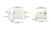 Moe's Home Collection Rosello White Left Arm Facing Chair