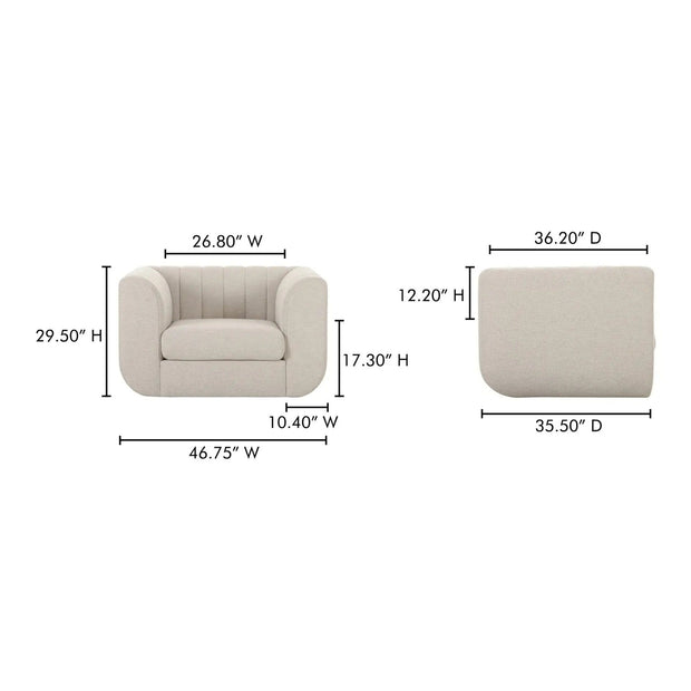 Moe’s Home Collection Rosy Oatmeal Lounge Chair