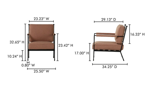 Moe's Home Collection Vecchia Terracotta Accent Chair
