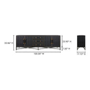 Moe's Home Collection Mako Black Shagreen Large Sideboard