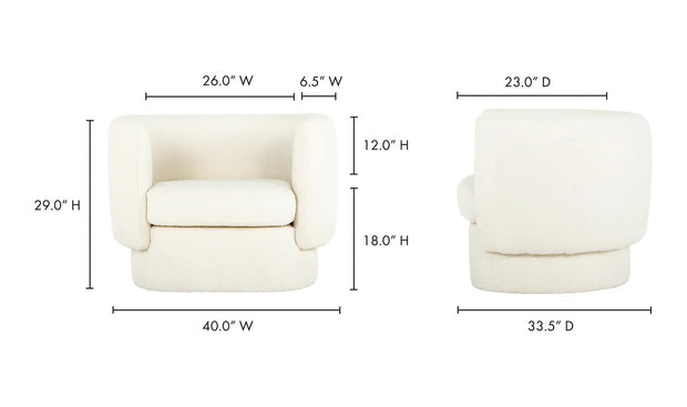 Moe's Home Collection Koba White Chair