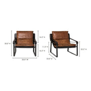 Moe's Home Collection Connor Cappuccino Leather Club Chair