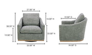 Moe's Home Collection Linden Slated Moss Swivel Chair