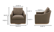 Moe's Home Collection Linden Soft Taupe Swivel Chair