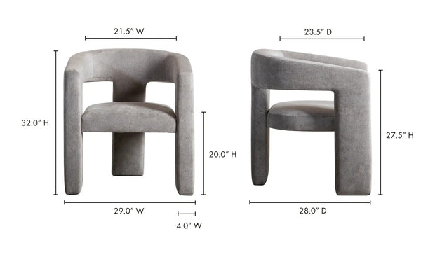 Moe's Home Collection Elo Light Grey Chair