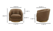 Moe's Home Collection Oscy Tan Leather Swivel Chair