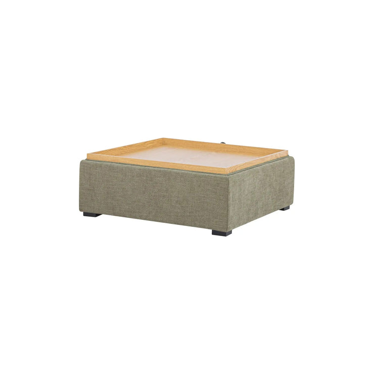 Moe’s Home Collection Montana Storage Washed Green Ottoman